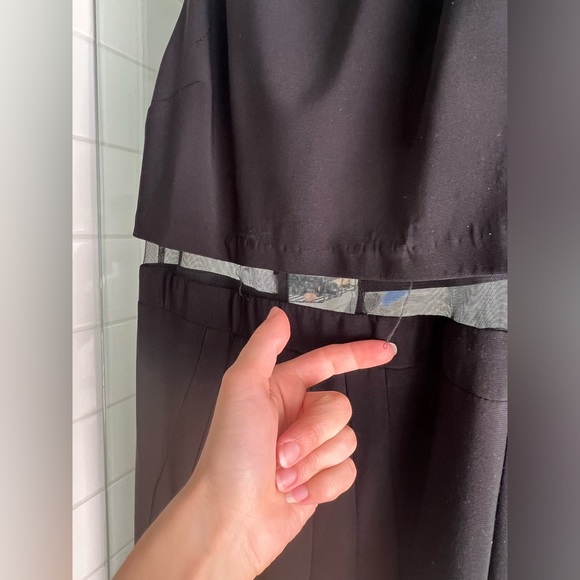 Betsy & Adam formal mermaid gown with mesh cutout - Picture 6 of 11